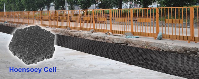 Illustration showing the installation of Stormwater Management Modules